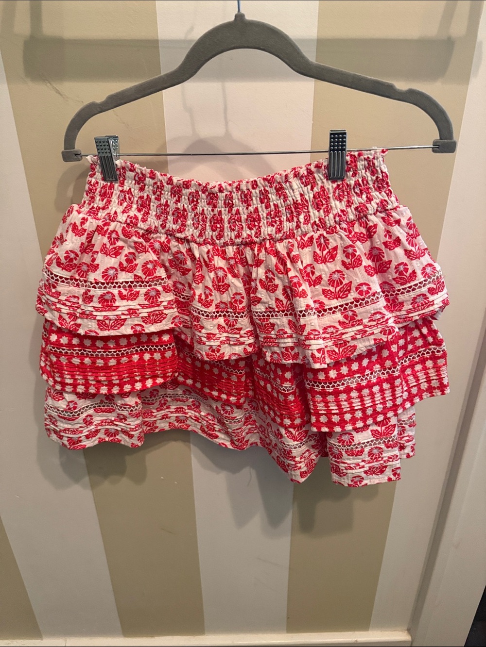 Roller Rabbit Red and White Ruffle Skirt